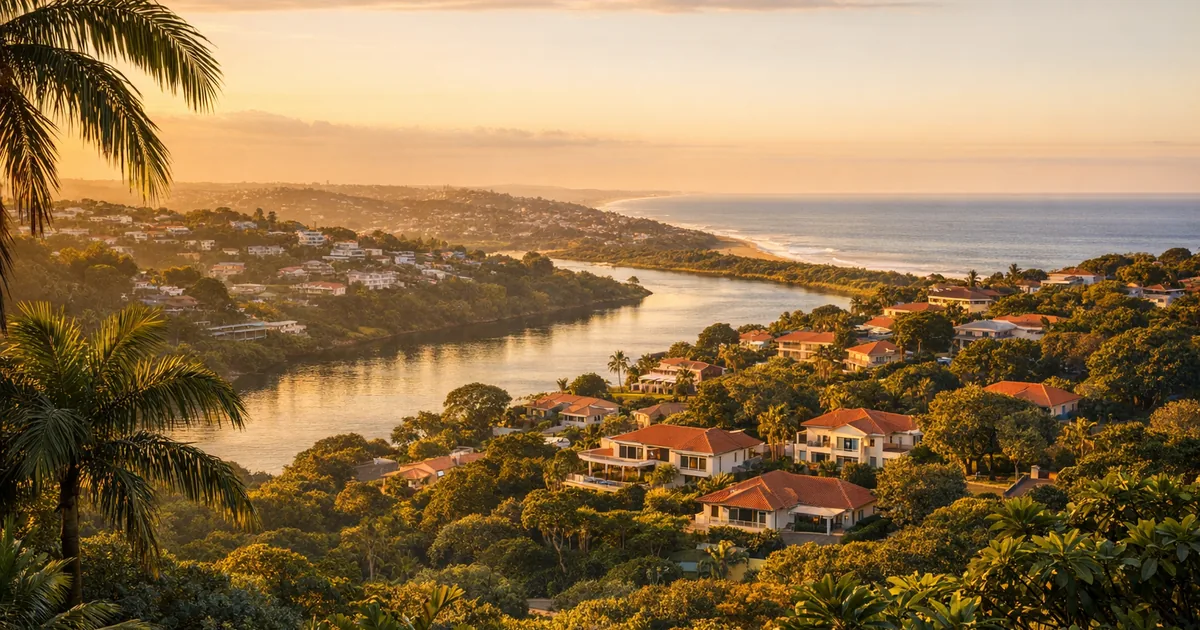 Durban North residential suburb with tree-lined streets near the Umgeni River