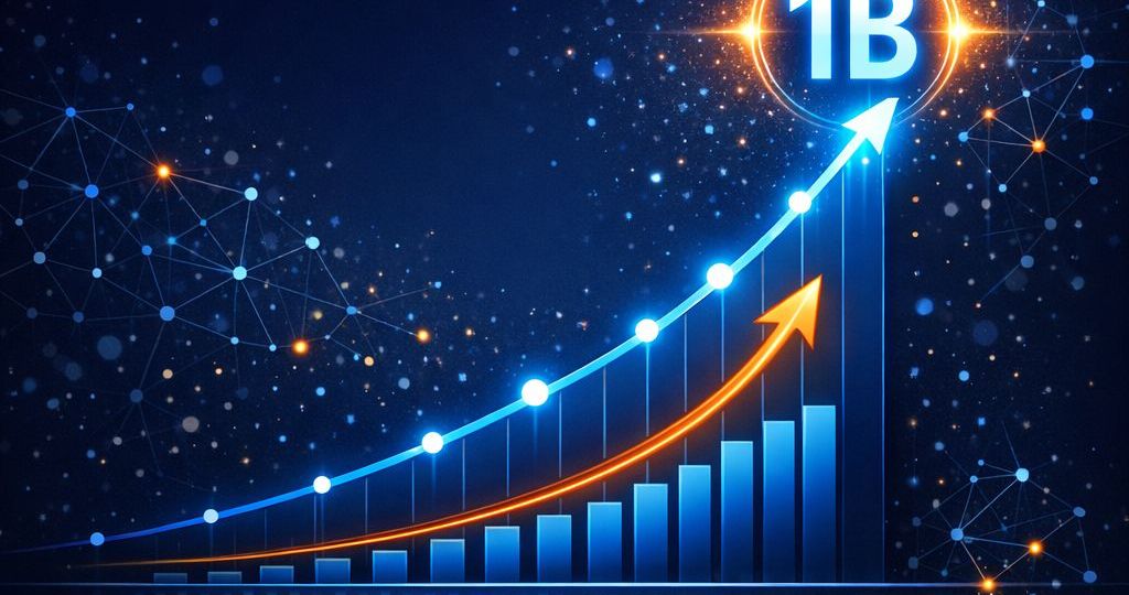 Data visualisation showing Google AI Mode growth reaching 1 billion monthly users in 2026