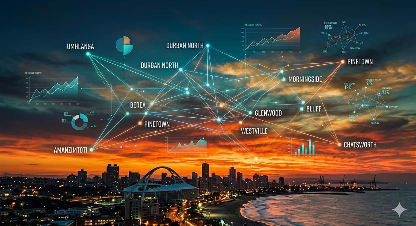 Digital marketing strategy session for a Durban business with laptop showing Google Analytics dashboard